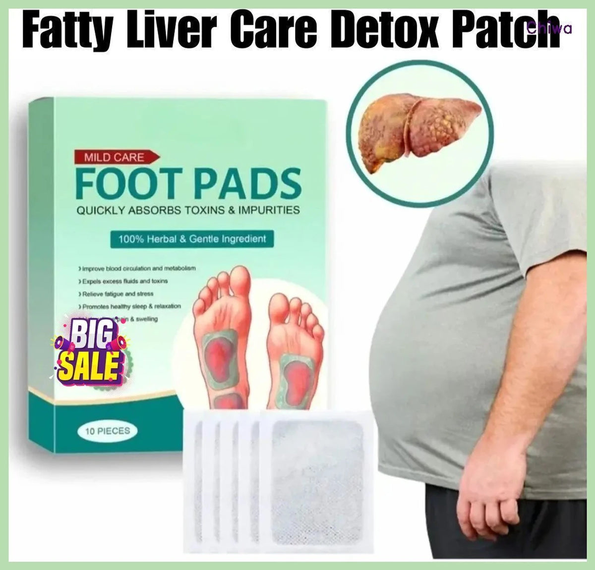 🌿 Detox Foot Pads Herba Jivan 🌿🦶 BUY 10 GET 20 FREE 🌱
