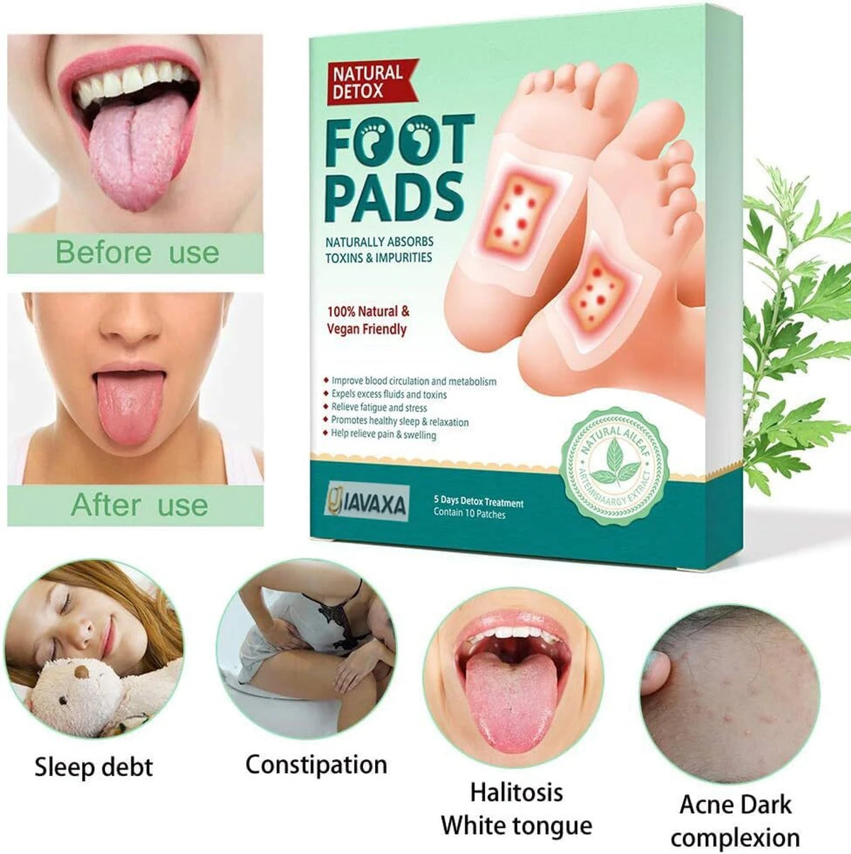 🌿 Detox Foot Pads Herba Jivan 🌿🦶 BUY 30 GET 40 FREE 🌱